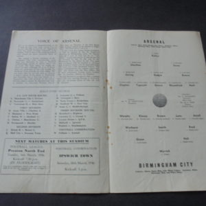 1955/56 ARSENAL V BIRMINGHAM FA CUP