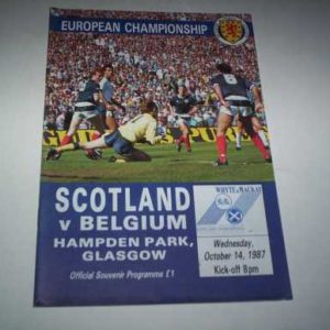 1987 SCOTLAND V BELGIUM EUROPEAN CHAMPIONSHIP