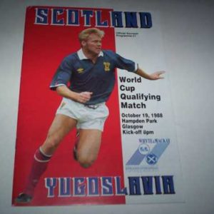 1988 SCOTLAND V YUGOSLAVIA WORLD CUP