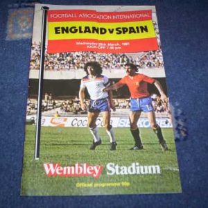1981 ENGLAND V SPAIN