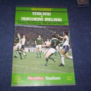 1982 ENGLAND V NORTHERN IRELAND