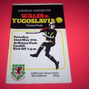 1976 WALES V YUGOSLAVIA European Quater Final