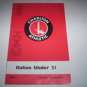 1969/70 CHARLTON V ITALIAN U21 FRIENDLY
