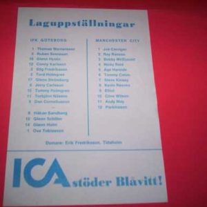 1980’s IFK GOTHENBURG V MAN CITY FRIENDLY