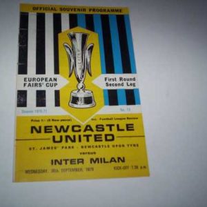 1970/71 NEWCASTLE V INTER MILAN E/C