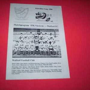 1986/87 IFK VASTERAS V WATFORD FRIENDLY