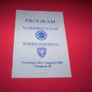 1984/85 VARMBOLS GOIF V WIMBLEDON FRIENDLY