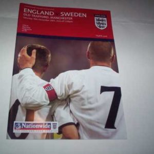 2001 ENGLAND V SWEDEN @ MAN UTD