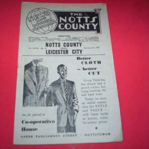 1956/57 NOTTS COUNTY V LEICESTER