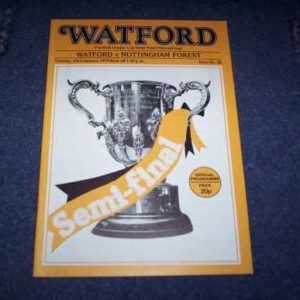 1978/79 WATFORD V NOTTINGHAM FOREST LEAGUE CUP S/F