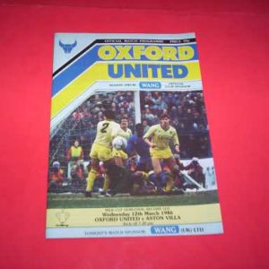 1985/86 OXFORD V ASTON VILLA LEAGUE CUP S/F