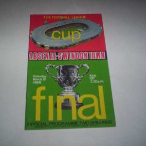 1969 ARSENAL V SWINDON LEAGUE CUP FINAL