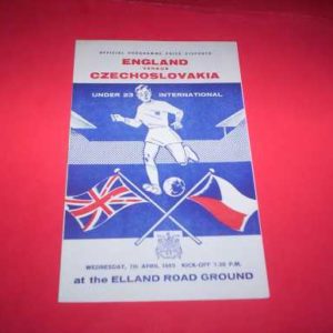 1965 ENGLAND V CZECHOSLOVAKIA U23 @ LEEDS