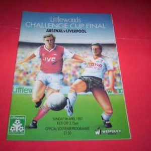 1987 ARSENAL V LIVERPOOL LEAGUE CUP FINAL