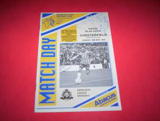 PLAY OFF SEMI FINALS » 1994/95 MANSFIELD V CHESTERFIELD PLAY OFF SEMI FINAL