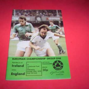 1978 REPUBLIC OF IRELAND V ENGLAND EUROPEAN CHAMPIONSHIP