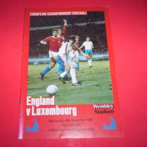 1982 ENGLAND V LUXEMBOURG