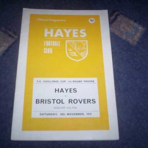 1972/73 HAYES V BRISTOL ROVERS FA CUP