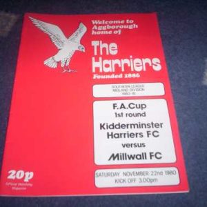 1980/81 KIDDERMINSTER HARRIERS V MILLWALL (FA CUP)