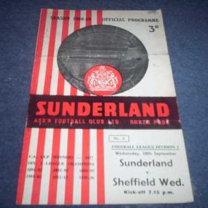 1958/59 SUNDERLAND V SHEFFIELD WEDNESDAY