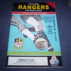 1992/93 STAFFORD RANGERS V LINCOLN FA CUP