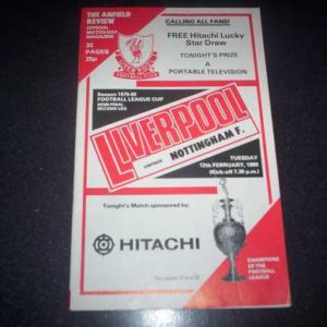 1979/80 LIVERPOOL V NOTTINGHAM FOREST LEAGUE CUP S/F