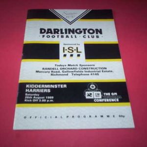 1989/90 DARLINGTON V KIDDERMINSTER HARRIERS