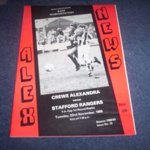 1988/89 CREWE V STAFFORD RANGERS FA CUP REPLAY