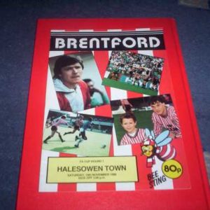 1988/89 BRENTFORD V HALESOWEN FA CUP