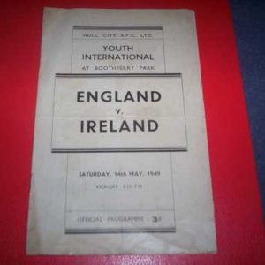 1949 ENGLAND V IRELAND YOUTH @ HULL