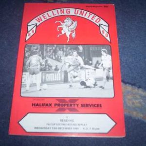 1989/90 WELLING V READING FA CUP REPLAY
