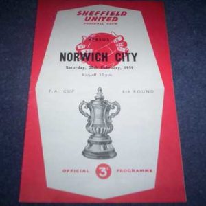 1958/59 SHEFFIELD UTD V NORWICH FA CUP