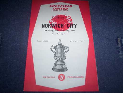 LEAGUE 1950s » 1958/59 SHEFFIELD UTD V NORWICH FA CUP