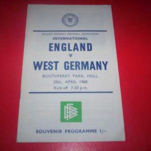 1968 ENGLAND V WEST GERMANY SCHOOLS @ HULL