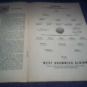 1957/58 ARSENAL V WBA