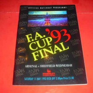 1993 ARSENAL V SHEFFIELD WEDNESDAY FA CUP FINAL
