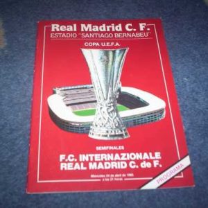 1985 REAL MADRID V INTER MILAN UEFA CUP S/F