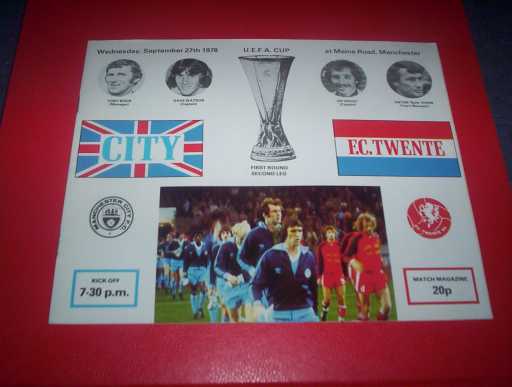 BRITISH CLUBS IN EUROPE » 1978/79 MAN CITY V F C TWENTE UEFA CUP