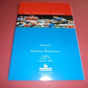 1993 ARSENAL V SHEFFIELD WEDNESDAY FA CUP FINAL REPLAY