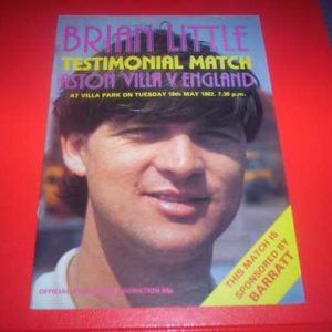 1981/82 ASTON VILLA V ENGLAND BRIAN LITTLE TEST