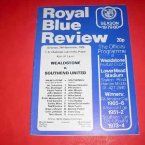 1979/80 WEALDSTONE V SOUTHEND FA CUP