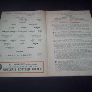 1954/55 WOLVES V CHARLTON FA CUP