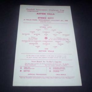 1957/58 ASTON VILLA V STOKE FA CUP REPLAY