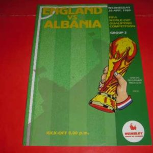 1989 ENGLAND V ALBANIA WORLD CUP