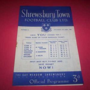 1954/55 SHREWSBURY V NEWPORT