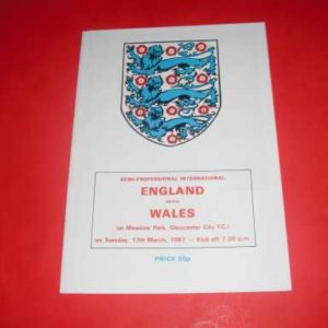 1987 ENGLAND V WALES SEMI PRO
