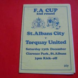 1980/81 ST ALBANS V TORQUAY FA CUP