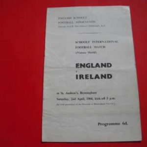 1966 ENGLAND V NORTHERN IRELAND SCHOOLS