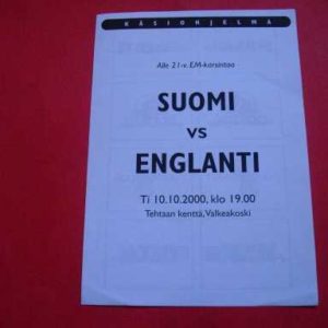 2000 FINLAND V ENGLAND U21