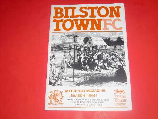 NON LEAGUE » 1992/93 MARSTON SPORTS V BEDFONT SUNDAY FA SUNDAY CUP S/F @ BILSTON